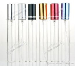 -10мл металлического Empty парфюмерного стекла бутылки многоразового спрей Духи Форсунка бутылка DHL / EMS / Fedex Бесплатную доставка 10 цветов