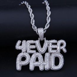 ICED OUT CZ BLING 4EVERPAID PENDANT NECKLACE MENS Micro Pave Cubic Zirconia Simulated Diamonds Necklace ForeverPaid
