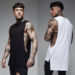 New Mens Fitness Sports Running Exercise Casual Personality Cotton Stretch Vest Men Sleeveless Tank Tops t Shirt