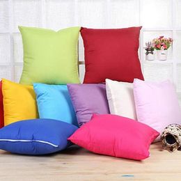 Newest Home Sofa Throw Pillowcase Pure Color Polyester White Pillow Cover Cushion Cover Pillow Case Blank christmas Decor Gift IB272e