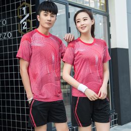 Wholesale-Free Print New Qucik dry table tennis clothes, Badminton sports clothes Women/Men, Tennis suit , badminton wear sets A106