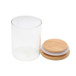 Creative Dry Herb Storage Jars With Wooden Sealed Lids Glass Transparent Large Container Empty Bottles For Smoking Products