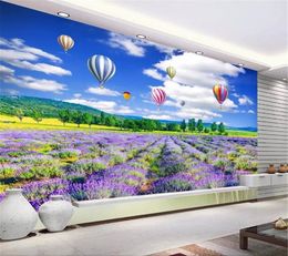 Custom Wallpaper 3d Lavender Flower Sea Beautiful Landscape Living Room Bedroom Background Wall Decoration Wallpaper