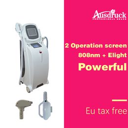 EU TAX FREE new arrival 2in1 Multifunction 808nm diode laser hair removal Elight skin rejuvebation machine