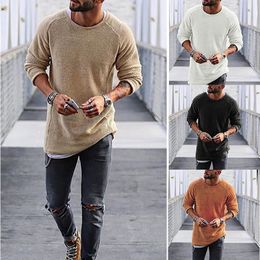 6 Colors Mens Knitted Sweater Solid Color O-Neck Casual Winter Sweater Male Long Sleeves Woolen Shirt Atutumn Mens Pullover