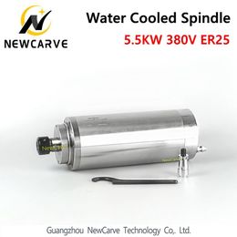 GDZ-125-5.5 water cooled 5.5KW spindle motor 380V 125MM diameter ER25 for cnc router NewCarve Spindle