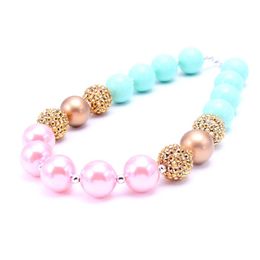 New Design Fashion Necklace Birthday Party Gift For Toddlers Girls Beaded Bubblegum Baby Kids Chunky Necklace Jewellery