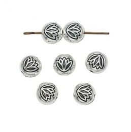 300cs Tibetan Silver Lotus Flower Loose Beads Spacer Beads For Jewelry Making Craft Findings 8mm