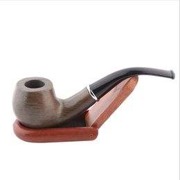 Curved and Circled Solid Wood Pipe Black Green Wood Filtration Pipe