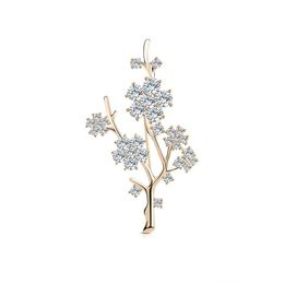 Fashion Trend Personality Copper Brooch Branch Bouquet Gold Silver Copper Zircon Brooch Pin Jewellery Accessories High Quality