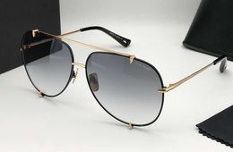 Luxury-Classic Gold/Grey Pilot Sunglasses Gold/Black frame/Grey Gradien Gafas de sol Designer Sunglasses Shades Talon Glasses New