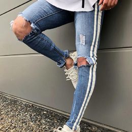 Donna Vita Alta Donna Cerniera Denim Look Ginocchio tagliato Sbiadito Skinny Pantaloni