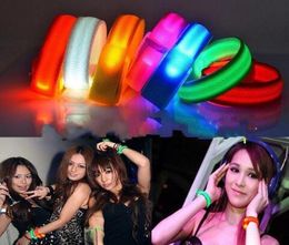 Nylon LED Flashing Arm Band Wrist Strap Armband light for Outdoor Sports Safety 25cm Activity Party Club Cheer Night Light GB1453