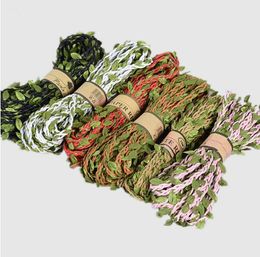 10M Artifical Leaf Natural Hessian Jute Twine Rope Burlap Ribbon DIY Craft Vintage For Home Wedding Party Decoration Photography Props