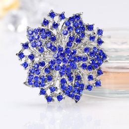 Iced Out Crystal Flower Brooches Pins Corsage For Women Girl Birthday Wedding Jewellery Party Fashion Accessories