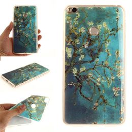 Apricot Blossom Pattern Soft Clear IMD TPU Phone Casing Mobile Smartphone Cover Shell Case for Xiaomi Mi Max 2