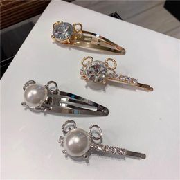 2020 new Fashion pearl women hair clips Boutique rhinestone barrettes girls designer hair clips hair accessories for women BB clip