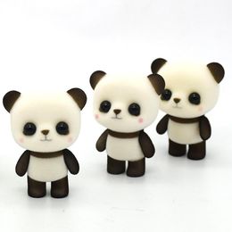 6.3cm PVC Flocking Animal Super cute panda dolls Plush Toys Stuffed Animals toy Valentine's Day present Best toys for children