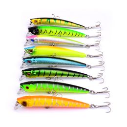 dhl new 8 Colours plastic 3 hooks minnow fishing lure 9 5cm 8g big deep sea bass crankbait artificial wobbler