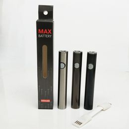 Penna della batteria Max C8 automatica automatica Penna di preriscaldamento VV 650mAh Vaporizzatore con caricabatterie USB Max Vape Battery
