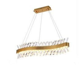 wave design long crystal chandelier LED lamp AC110V 220V lustre cristal kronleuchter home lighting bar light MYY