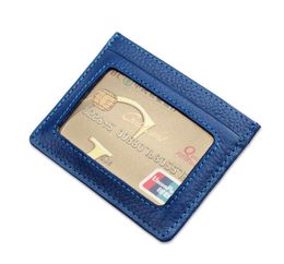 5pcs Mix Colour Genuine Leather Front Pocket RFID Blocking Wallets, Credit Card Holder With ID Window