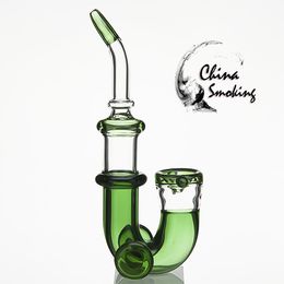 DHL Glass Water Pipe 7.5 Inch Colored Bong with glass bowl J Style Glass Bongs Dab Rigs Oil Rig