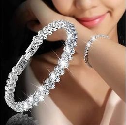 Roman Bracelet Female Zircon Crystal Wristband Fashion Women Bangle Rhinestone Bracelet Exquisite Luxury Exquisite Jewellery