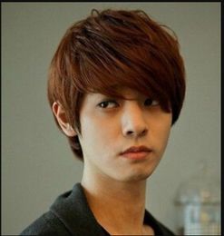 WIG shipping Hot! boys wig New fashion Korean men's short Light brown male hair Cosplay wigs