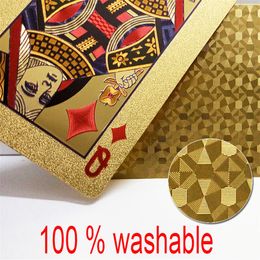 Gold Foil Playing Cards Set 54pcs Deck Poker Classic Tricks Tool Box-packed