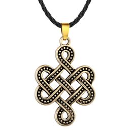 Vintage Cross Knots Pendant Necklace Infinity Irish Knot Viking Amulet Punk Necklace
