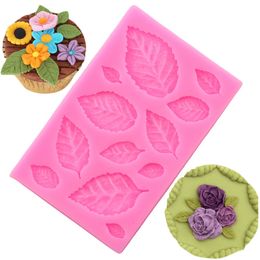 Sugarcraft Leaves Silicone Mould Candy Polymer Clay Fondant Mould Cake Decorationg Tool Flower Making GumPaste Rose Leaf Moulds