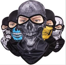 Quick-drying Breathable Skull Cover Full Face mask CS Anti-terror Ghost Sunscreen Mask Army Tactical Full Face MasK 12 colors ZZA21