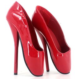 Shipping 2019 Ladies Free Patent Leather 18CM Stiletto High Heel Sapato Feminino Fetish Sexy Party Slip Onshoes Cosplay e09b