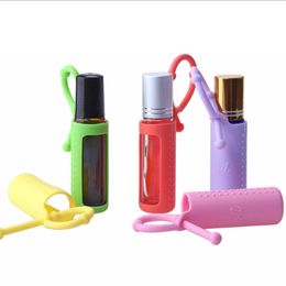 Silicone Holder Sleever For 10ml 15ml Roller Bottle- Essential Oil Bottle Protector- Protective Cover Travel Carrying Case 6 Colours