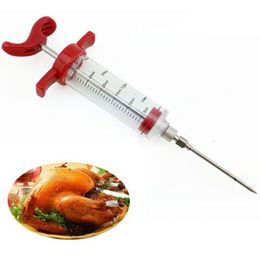 Stainless Steel Needles Spice Syringe Marinade Injector Tools Flavour Syringes Cooking Meat Poultry Turkey Chicken Kitchen BBQ DBC BH3466