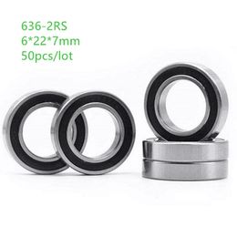 50pcs 636-2RS 636RS 636 RS 2RS 6x22x7mm Rubber Sealed Deep Groove Ball Bearing Miniature Bearing