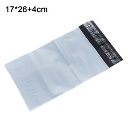 100pcs/lot 17x26+4cm White Plastic Mailer Package Bags Self-Adhesive Express Shipping Packaging Poly Bag Mailing Envelope Packing Pouch