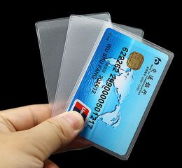 ID Credit Card Sleeves Card Slip Case Sleeve Protective Protector Polyethylene Holder Half Transparent