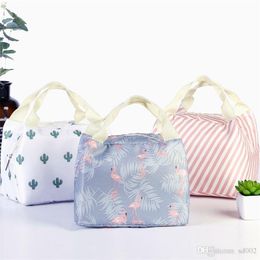 Flower Colour Waterproof Oxford Lunch Box Bag Thermal Insulation Flamingo Wrap Aluminium Foil Twill Package Zipper High Capacity 4 3gnb1