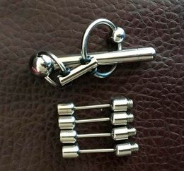 Latest Adjustable Male Stainless Steel Urethral Sounding Stretching Stimulate Dilator Penis Plug With Cock Ring BDSM Sex Toy