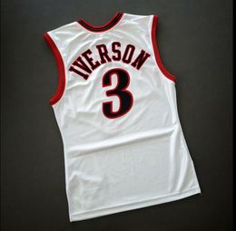 Custom Men Youth women Vintage Allen Iverson 2001 College Basketball Jersey Size S-4XL or custom any name or number jersey