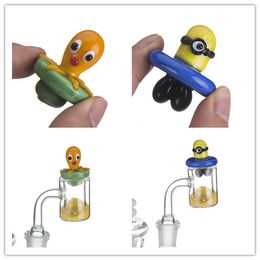 Smoking Universal Glass Devilfish Minons UFO carb cap dome for glass bongs water pipes, dab oil rigs, 4MM Thermal P Quartz banger Nails