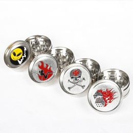 Customised pattern of 52MM sharp teeth zinc alloy three-layer smoke grinder