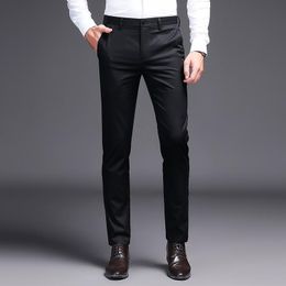 2019 Mode Hommes d'affaires Pantalons simple hommes robe pantalon pantalon de costume kaki travail droite pour les hommes pantalon maigre couleur solide