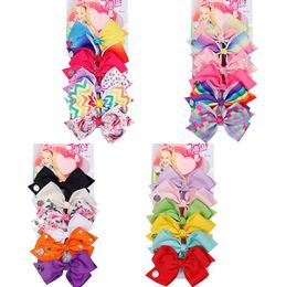 jojo siwa Baby Girl LARGE Rainbow Hair Accessories Unicorn Signature Kid Hair Bow with Card and Sequin logo Fashion Clips 5.6inch