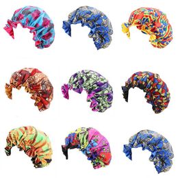 Hot Sale African Pattern Print Bonnets Women Satin Lined Headwrap Bonnets Night Sleep Cap Winter Hat Lady Turban