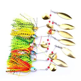 New Design Fishing Tackle 6 color Spoon Lures 6pc Spinner Lure Fishing Lure for Fishing bait Free Ship