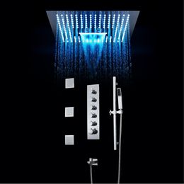 LED Multi-functional Lights Shower Panel multi function Stainless Steel Rainfall Set Massage System Faucet polish Colourful