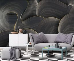3d stereoscopic wallpaper New chinese style modern abstract art stereo line tv sofa background wall